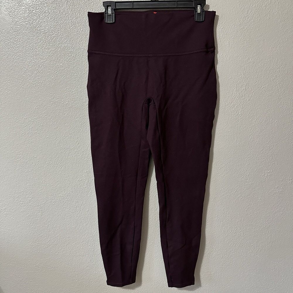 SPANX Ponte Ankle Leggings Pants High Waist 20262R Purple Wine Womens Size Large